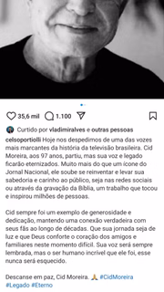Celso Portiolli foi um dos apresentadores que homenageou Cid Moreira