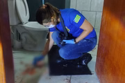 Perita recolhe amostra na casa em que duas irmãs foram mortas