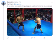 Usuário da rede social faz referência ao caso dos políticos que se enfrentaram em luta 