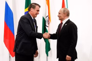 Os presidentes do Brasil, Jair Bolsonaro, e da Rússia, Vladimir Putin