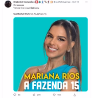 Internautas pediram por Mariana Rios na próxima edição