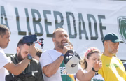 Deputado federal Eduardo Bolsonaro participou do ato