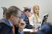 A vice-governadora do DF, Celina Leão, em sessão no TCDF