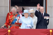Charles, rainha Elizabeth II e príncipe Philip