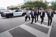 Bolsonaro em caminhada na cidade de Dallas