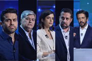 Candidatos à Prefeitura de São Paulo Pablo Marçal, José Luiz Datena, Tabata Amaral, Guilherme Boulos e Ricardo Nunes