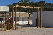 Estrutura do Na Praia sendo erguida