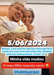 Bia Miranda anuncia o nascimento do filho Kaleb
