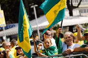 Manifestantes em ato bolsonarista no Rio
