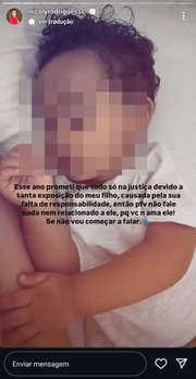 Print de Nicoly Rodrigues sobre o filho