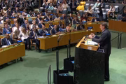 Presidente Jair Bolsonaro durante discurso de abertura da 75ª Assembleia Geral da ONU