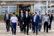 Jair Bolsonaro durante partida de Brasília (DF) para Washington (Estados Unidos)