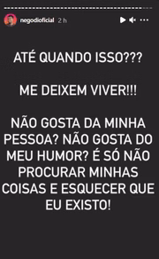 E desabafou sobre a situação