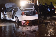 Uma BMW ficou inundada durante a tempestade