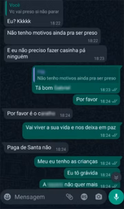 Déborah, mãe da menina, tenta convencer rapaz a esquecer da filha