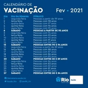 Calendário de vacinação no Rio