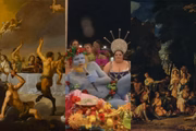 Comparação entre obras de arte e da apresentação da Olimpíadas 