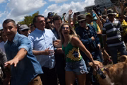 O presidente Bolsonaro foi à Esplanada, mas não discursou para os apoiadores