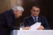 Ministro do Gabinete de Segurança Institucional, general Augusto Heleno, e o presidente Jair Bolsonaro