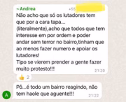 Mensagens trocadas em grupo que articulou reação a assaltantes