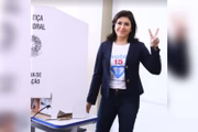 Candidata do MDB à Presidência, Simone Tebet votou na Escola Estadual Lúcia Martins Coelho, localizada no bairro Jardim dos Estados, em Campo Grande (MS), na manhã desse domingo (2/10)