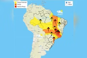 Para Goiás, São Paulo, Mato Grosso, Rio de Janeiro e Tocantins, o alerta é de fortes chuvas, com possibilidade de tempestade e risco de alagamento e deslizamentos de encostas em cidades com áreas de risco 