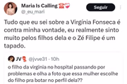 Print das críticas feitas contra Virginia Fonseca no Twitter