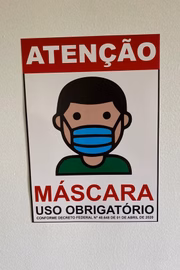 Aviso do uso de máscara 