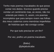 Babu compartilha poemas de autoria própria nas redes sociais