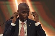 O presidente do Haiti, Jovenel Moïse, participa do Painel de Líderes do Fórum de Diplomacia de Antalya no Centro de Convenções Internacional NEST em Antalya, Turquia, em 18 de junho de 2021