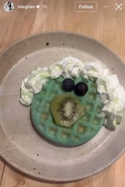 Waffle mostrado por Meghan nos Stories