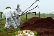 Coveiros em trabalho em Goiânia