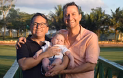 O casal com Bernanrdo ainda bebê