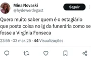 Print das críticas feitas contra Virginia Fonseca no Twitter