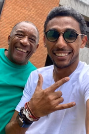 O pai Geraldo com o filho Guilherme Rufino