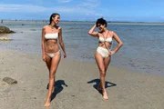 Fernanda e a amiga Juliana curtiram Boipeba