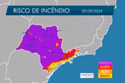 Risco de incêndio no estado de SP em 9/9