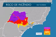 Risco de incêndio no estado em 4/10