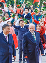 Lula e Xi Jinping, em viagem do brasileiro à China