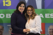 Simone Tebet (MDB) e Janja durante a campanha de segundo turno