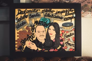 Quadro de Gilberto Salomão com a neta