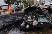 Rastros de destruição no início da Asa Norte