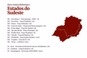 Atos na região Sudeste Arte: Marcos Garcia/Metrópoles
