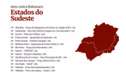 Atos na região Sudeste Arte: Marcos Garcia/Metrópoles