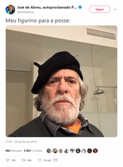 Ele já até pensou no figurino para a posse presidencial 