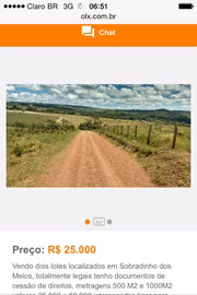 Grileiros anunciam lotes públicos na OLX