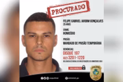 Felipe Gabriel Jardim Gonçalves, 26 anos, era procurado pela polícia