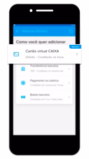Escolha "Cartão virtual Caixa" 