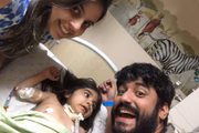Rafaela com os pais