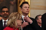 Elon Musk em cerimônia de posse de Donald Trump